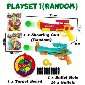 Aim Target Bullet Weapon With Target Board In Set Kid Toys Present Gift For Boys Girls 儿童枪射击玩具套装 *READY STOCK*