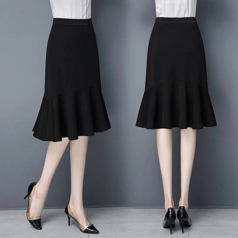 High waisted hotsell skirts knee length