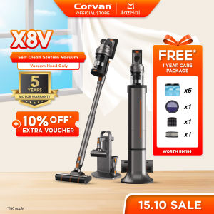 Corvan X8V Self Clean 2-in-1 Vacuum | Vacuum and Sterilize | Auto Clean Station | 5 Years Warranty