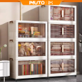 IMUTO Foldable Storage Cabinet - Heavy Duty & Waterproof | Space-Saving Organizer for Home/Dorm/Office with Wheels, Lockable Doors. 