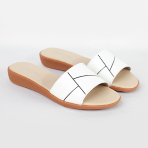 ShoeBest Womens 011 White Flat Sandals Slip-on Ladies Fashion Comfortable Casual Wear " Natalie"