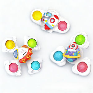 Suction Cup Spinner Toy Baby Teether Early Educational High Chair Bath Toy Sensory Play 0-3 Years
