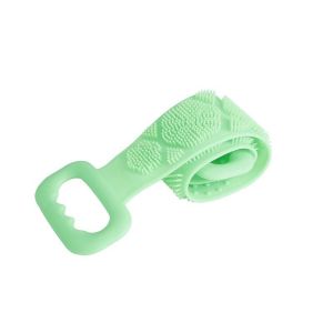 Long Silicone Double-Sided Bath Towel Body Scrubber Exfoliating Bath Towel with Soft Bristles Gentle Massage Shower Brush