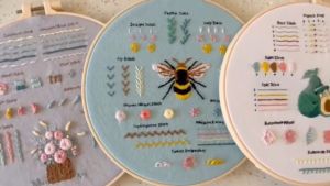Beginner Embroidery DIY Kit Handmade Needlework Set with Hoop for Crafts Sewing Home Decorative Gift