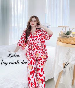 [HCM] (40-56kg P1) Đồ bộ latin TNQD áo tay ngắn quần dài in họa tiết 3D hoạt hình bắt mắt. Đồ bộ Hongduyen2188