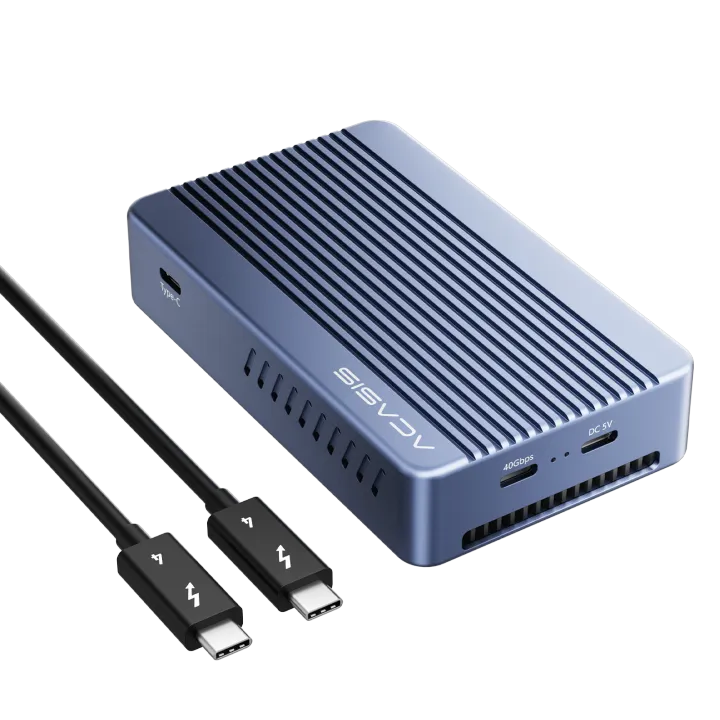 Acasis USB4.0&40GBS SSD Docking Station | 8TB M.2 NVMe Enclosure & Dual 4K HDMI/DP Ports | 100W PD Charging + 2x USB 10Gbps for Multi-Device Home Office