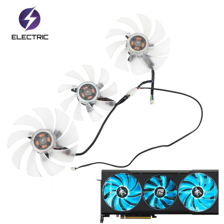 Powercolor Hellhound Led พัดลมเย็น LED 95มม. สำหรับเปลี่ยน PowerColor Hellhound Spectral สีขาว ...