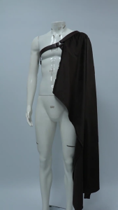 Halloween Medieval Half Shoulder Cloak With Adjustable Buckle Belt