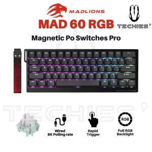 [🇸🇬READY STOCK] Madlions Mad 60 68 HE RGB Flagship Magnetic Keyboard 60% 61Key RGB Wired Hot-swap Gaming Rapid Trigger
