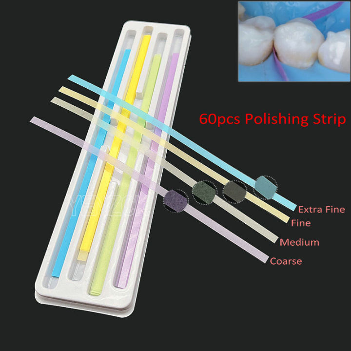 Dental Polishing Strips Polyester 4mm Fine Grit (One Side) - 100/Pack For Composite Restorations