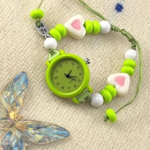 NEXASHOP Adjustable Bracelet Watch Pendant Beaded Star Heart Chain Watch Dopamine Quartz Watch Women Girls
