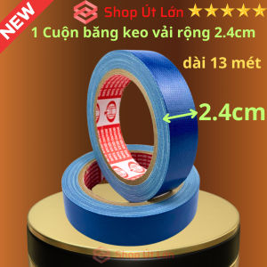 1 Cuộn băng keo vải màu xanh dương rộng 2.4cm dài 13 mét lõi giấy 3mm