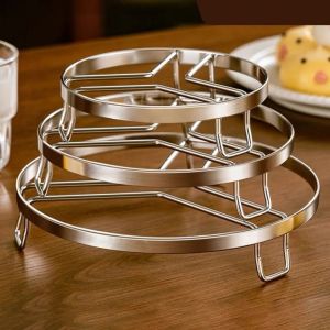ANGY Thickened Stainless Steel Steaming Rack Stackable Round Kitchen Steamer Holder Compact Rust-proof Egg Steaming Tray Dumplings