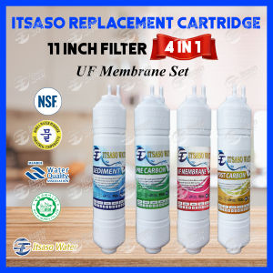 11 Inch Filter Set 4 Pcs Itsaso Korea Water Filter Replacement Cartridge ( Halal ) - Sediment FilterPre Carbon FilterUF Membrane Filter Post Carbon Filter * U Type