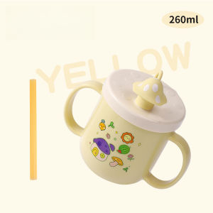 Aoduoyaya 260ml Kid Milk Cup with Straw 316 Stainless Steel Drinking Cup Infant Double Layer Cup Baby Cup婴儿牛奶杯