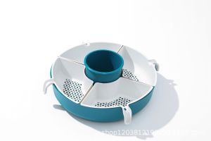 [Local Seller] Multi Rotatable Steamboat Food Bowl Drainer Container Rack Vegetable Fruit Tray Food Compartment 旋转沥水火锅菜盘