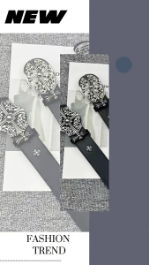 Black Punk Rock Womens Belt For Jeans Adjustable Waistband With Metal Buckles PU Leather