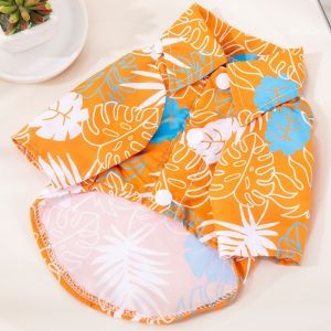 Pet Beach Leaf Shirt Hawaiian Dog Cat Clothes