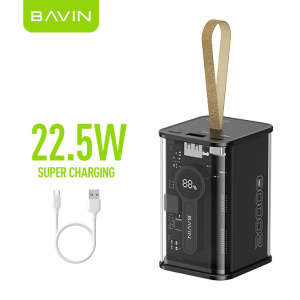 BAVIN PC1010S 20000mAh 22.5W Fast Charging Powerbank Type-C Input & Output w/ Digital Battery Indicator & Lanyard
