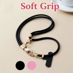 Phone lanyard silicone wrist strap adjustable anti loss mobile phone holder short strap keychain