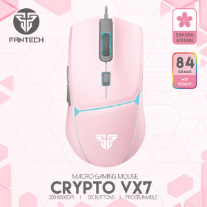 Fantech Crypto VX7 Macro Gaming Mouse with Lighting Effect and 6D Macro Function Performance