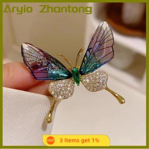 Aryio Explosion-proof Butterfly Brooch Insect Corsage Womens Accessory Acrylic Transparent Wings High-grade Clothing Pin
