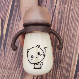 Silicone Baby Nursing Milk Bottle Newborn Wide Neck Caliber Pacifier with Straw BPA FREE Botol Susu