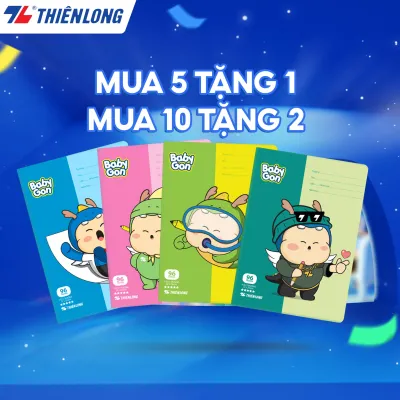 [TẶNG 02 CUỐN] Combo 10 Tập học sinh 96 trang 4 ô ly vuông 2mm 100gsm NB-124 Thiên Long - Mẫu ngẫu nhiên
