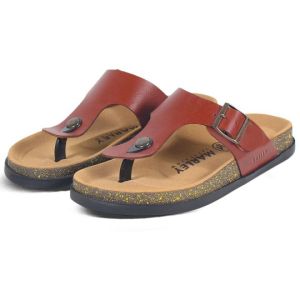 Marley Collin 01 - Sandal Selop Sandal Puyuh kulit pria wanita Sandal Dewasa Casual Lebaran Hangout Warna Coklat