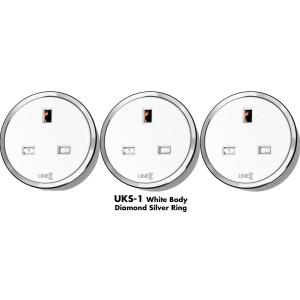 Line8 UKS-1 Power Track British Premium Socket Unit (White Body) (PACK OF 3)