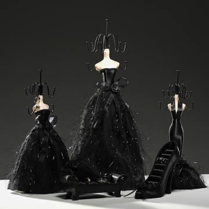 Multifunctional Holder Stand Contemporary Rack Delicate Black Storage and Exhibition Shelves