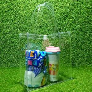 Tas Totebag Mika PVC Polos: Goodiebag & Hampers Souvenir Ulang Tahun Transparant Bening Murah