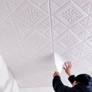 🚀Manila 24h Ship Out ✨23*23cm 3D Foam Wallpaper DIY Self Adhensive 3D wall sticker  Wallpaper  For Ceiling Decor Living Room Decor Foam Waterproof Wallpaper wall paper adhesive wall decor  wallpaper for bedroom