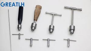 GREATLH Orthopedic Bone Hand Drill Hollow Hand Drill Wood or Stainless Steel or Aluminium Handle Orthopedic Instrument