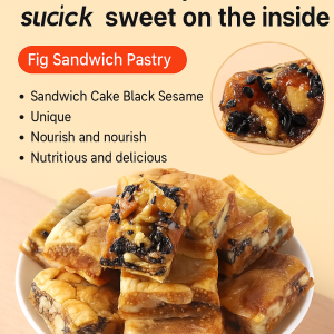 Fig Black Sesame And Walnut Sandwich Pie Walnut Sesame Pastries Heart Pie Black Sesame Walnut Clip Fig Dried Snacks Individual Packs