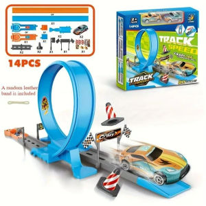 ~Dari KL~40pcs Mainan Kereta DIY Assembled Dual-track Racing Car Mainan Kereta Lumba Puzzle Car Track Playset Car Toys