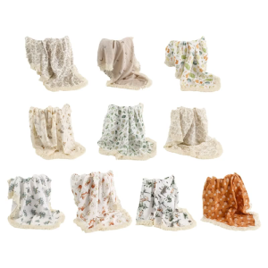 ผ้าห่มเด็กทอจากผ้าฝ้ายที่มีการตกแต่งขอบพู่ชุดผ้าห่มเด็กอ่อนผ้าห่อโรงพยาบาลผ้าเช็ดตัวผ้าห่อเด็ก