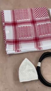 Ả Rập truyền thống Shemagh khăn choàng đầu cho nam giới máy có thể giặt polyester thoáng khí Keffiyeh headwrap đạo cụ truyền thống