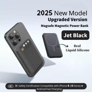 【CSM3C】20000mAh Wireless Charger For Phone LED Display With 4 Cables Portable Fashion Battery Charging Digital Fast Charging