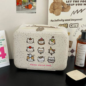 Túi Đựng Mỹ Phẩm Cute Có Gương Makeup 24cm Cốp Đựng Đồ Trang Điểm Hình Thú Có Quai Xách Dày Dặn Cứng Cáp TIDO TI DO