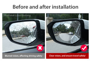 2PCS Universal Rainproof Nano Hydrophobic Car Side Mirror Window Anti-Fog Film Anti Glare