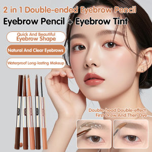 ดินสอเขียนคิ้ว 2 หัว กันน้ำ สีสวย ติดทน ไม่เลอะ