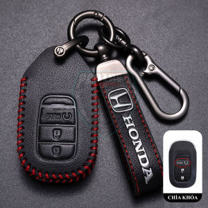Ốp Da Chìa Khóa Xe Honda HRV Chìa 34 Nút Da Màu Nâu Đen và Hồng Có Dây Móc Khóa Đi Kèm Lịch Sự