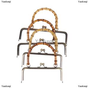 [COD] Yaokeqi 1Pc Vintage Metal Purse Bag Frame Kiss Clasp Lock With Bamboo Handle Jewelry Clasps Sewing Fasteners Purse Making Supplies