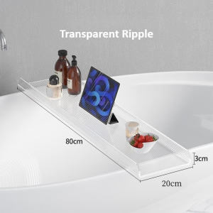 Khay Bồn Tắm Acrylic Đầy Màu Sắc | Kệ Bồn Tắm Chống Nước | Dụng Cụ Sắp Xếp Spa Trong Suốt | Giá Đỡ Điện Thoại | Phụ Kiện Phòng Tắm Thân Thiện Với Môi Trường