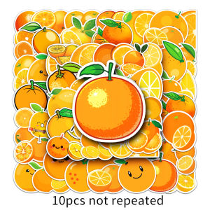 50PCS Yellow Orange Cartoon Sticker Waterproof Decorative Mobile Phone Water Cup Car Photo Album Fruit Sticker