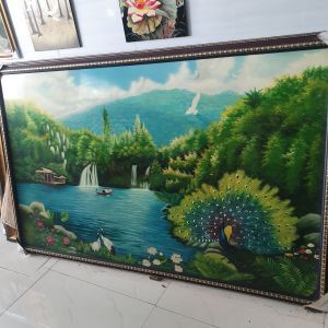 [RẺ HƠN HOÀN TIỀN] Tranh sơn mài thiên nhiên giao hòa phong thủy 129x201 cm
