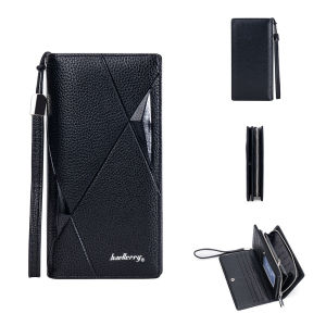 Baellerry Factory Outlet S1240 Dompet Panjang Pria Wanita Bahan Kulit Sintetis Tebal Dengan Tali Pendek Muat Hp 7 inch