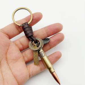1 PCS Game PUBG Keychain Creative Alloy Detachable Thread Head Keyring Leather Rope Key holders Men Women Charms Gifts