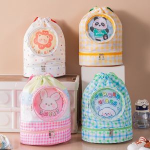SERAPHYXO Waterproof Childrens Swimming Bag Shoe Compartment Dry Wet Separation Swimm Storage Bag Waterproof Childrens Backpack Drawstring Kids Beach Bag Water Sports